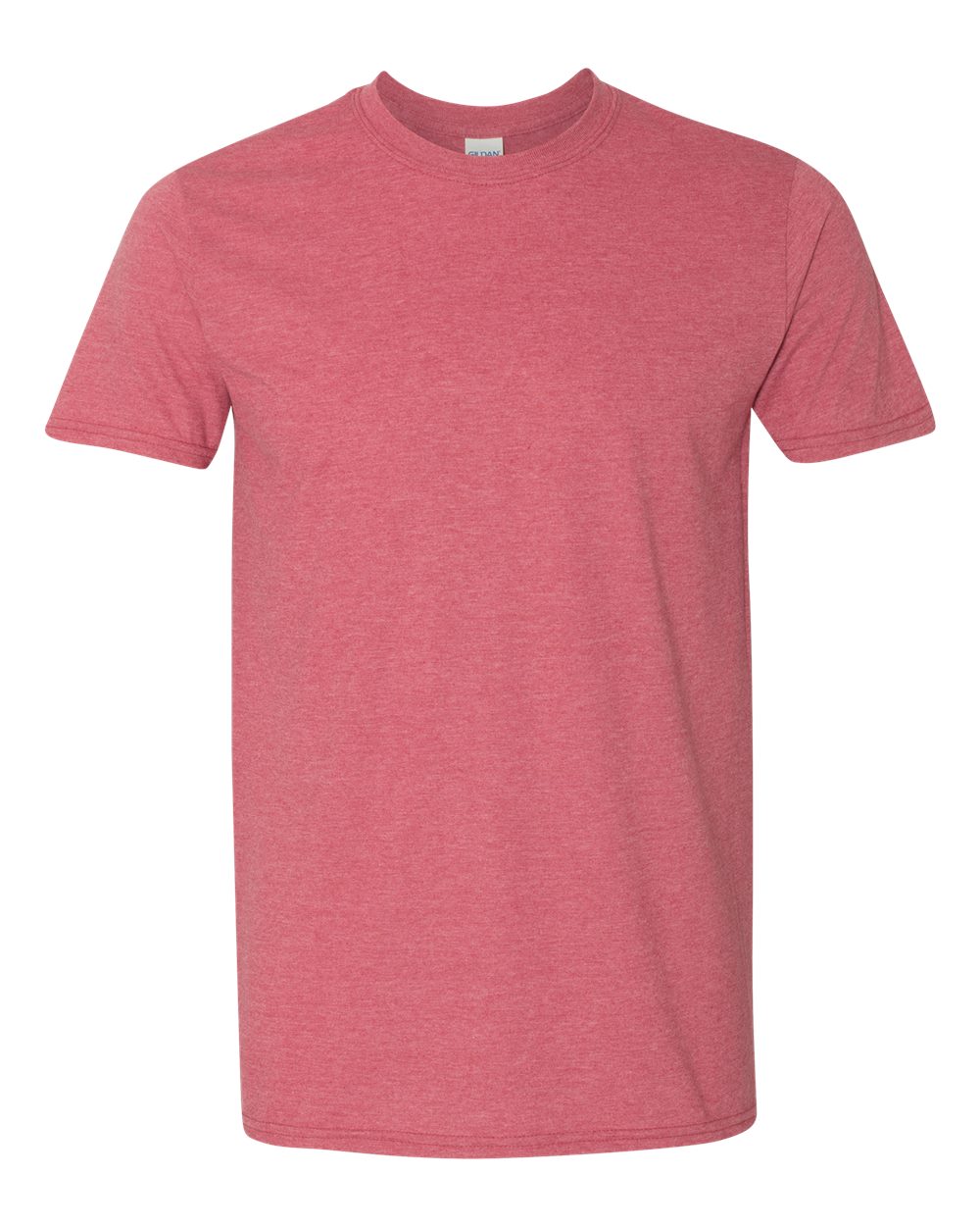 Gildan 64000 Heather Cardinal Red front